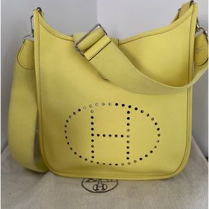 Hermes Evelyn bag! Classic and authentic! Beautiful, soft yellow hard to find!